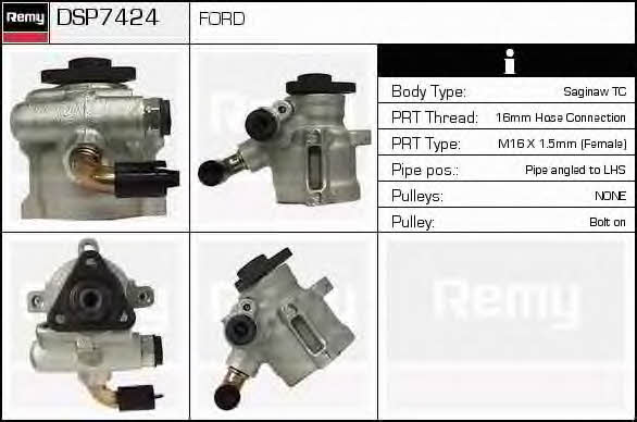 Remy DSP7424 Hydraulic Pump, steering system DSP7424: Buy near me in Poland at 2407.PL - Good price!