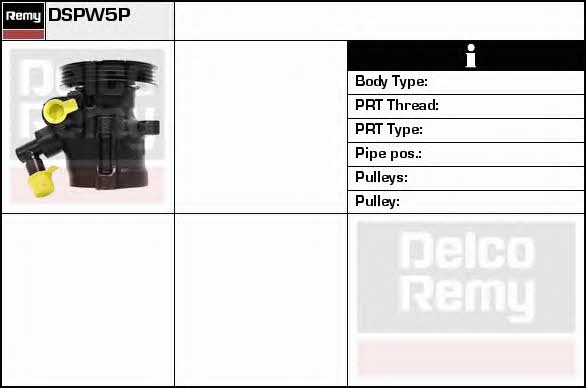 Remy DSPW5P Hydraulic Pump, steering system DSPW5P: Buy near me in Poland at 2407.PL - Good price!