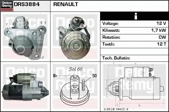 Remy DRS3884 Starter DRS3884: Buy near me in Poland at 2407.PL - Good price!