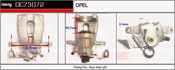 Remy DC73072 Brake caliper rear left DC73072: Buy near me in Poland at 2407.PL - Good price!