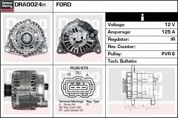 Remy DRA0024N Alternator DRA0024N: Buy near me in Poland at 2407.PL - Good price!