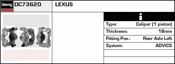 Remy DC73620 Brake caliper rear left DC73620: Buy near me in Poland at 2407.PL - Good price!