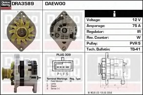 Remy DRA3589 Generator DRA3589: Kaufen Sie zu einem guten Preis in Polen bei 2407.PL!