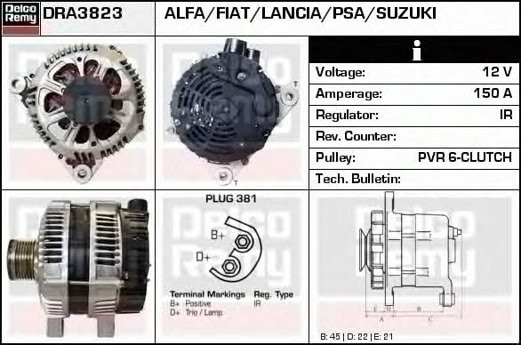 Remy DRA3823 Alternator DRA3823: Buy near me in Poland at 2407.PL - Good price!
