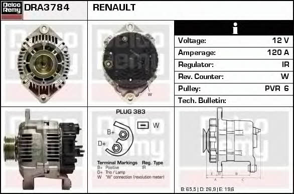 Remy DRA3784 Alternator DRA3784: Buy near me in Poland at 2407.PL - Good price!