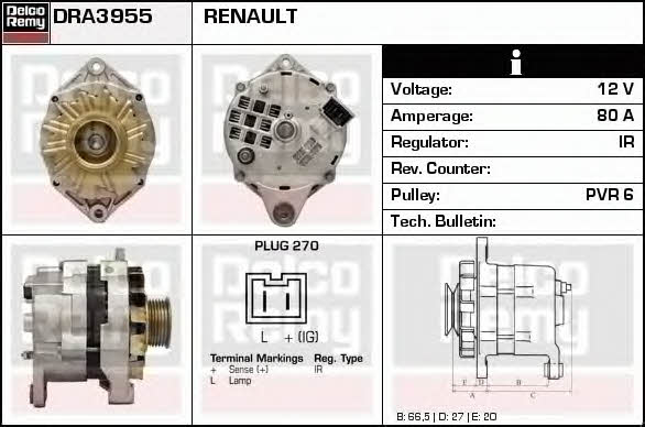 Remy DRA3955 Generator DRA3955: Kaufen Sie zu einem guten Preis in Polen bei 2407.PL!