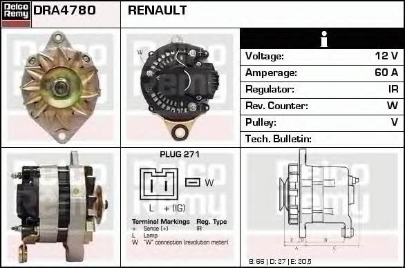 Remy DRA4780 Generator DRA4780: Kaufen Sie zu einem guten Preis in Polen bei 2407.PL!