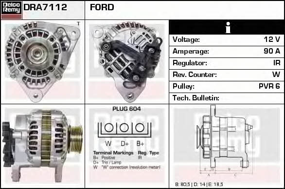 Remy DRA7112 Alternator DRA7112: Dobra cena w Polsce na 2407.PL - Kup Teraz!