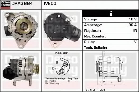 Remy DRA3664 Alternator DRA3664: Dobra cena w Polsce na 2407.PL - Kup Teraz!