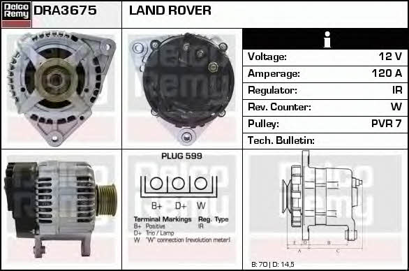 Remy DRA3675 Генератор DRA3675: Отличная цена - Купить в Польше на 2407.PL!