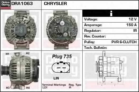 Remy DRA1063 Alternator DRA1063: Buy near me in Poland at 2407.PL - Good price!