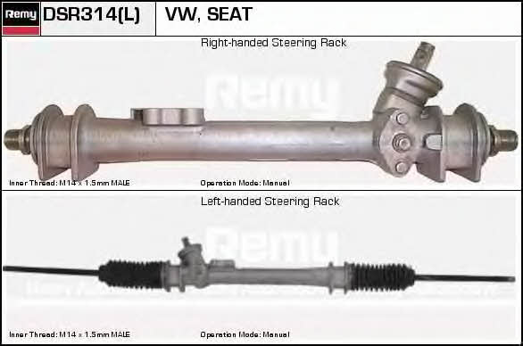 Remy DSR314L Steering rack without power steering DSR314L: Buy near me in Poland at 2407.PL - Good price!