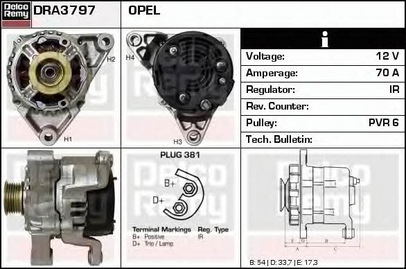 Remy DRA3797N Generator DRA3797N: Kaufen Sie zu einem guten Preis in Polen bei 2407.PL!