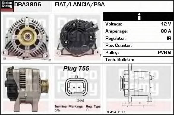 Remy DRA3906 Alternator DRA3906: Buy near me in Poland at 2407.PL - Good price!