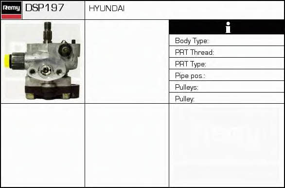 Remy DSP197 Hydraulic Pump, steering system DSP197: Buy near me at 2407.PL in Poland at an Affordable price!