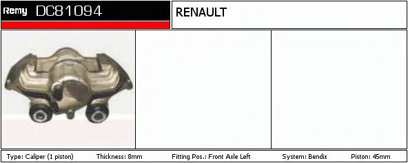 Remy DC81094 Brake caliper front left DC81094: Buy near me in Poland at 2407.PL - Good price!