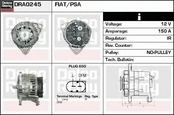 Remy DRA0245 Alternator DRA0245: Buy near me in Poland at 2407.PL - Good price!