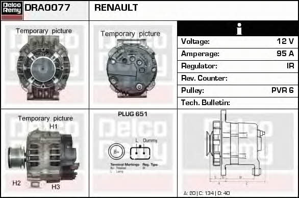 Remy DRA0077 Generator DRA0077: Kaufen Sie zu einem guten Preis in Polen bei 2407.PL!