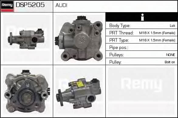 Remy DSP5205 Hydraulic Pump, steering system DSP5205: Buy near me in Poland at 2407.PL - Good price!