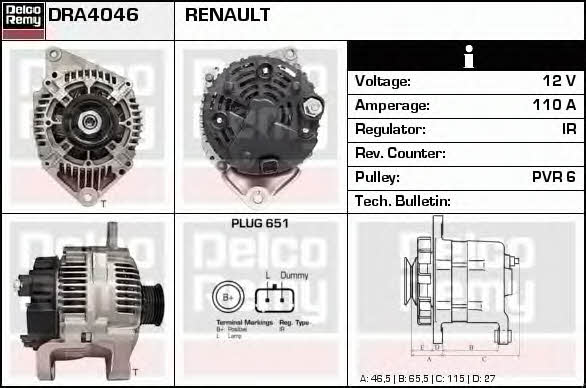 Remy DRA4046 Alternator DRA4046: Dobra cena w Polsce na 2407.PL - Kup Teraz!