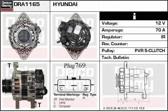 Remy DRA1165 Generator DRA1165: Kaufen Sie zu einem guten Preis in Polen bei 2407.PL!