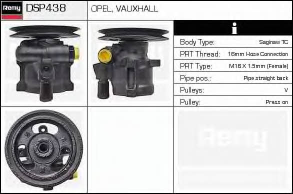 Remy DSP438 Hydraulic Pump, steering system DSP438: Buy near me in Poland at 2407.PL - Good price!