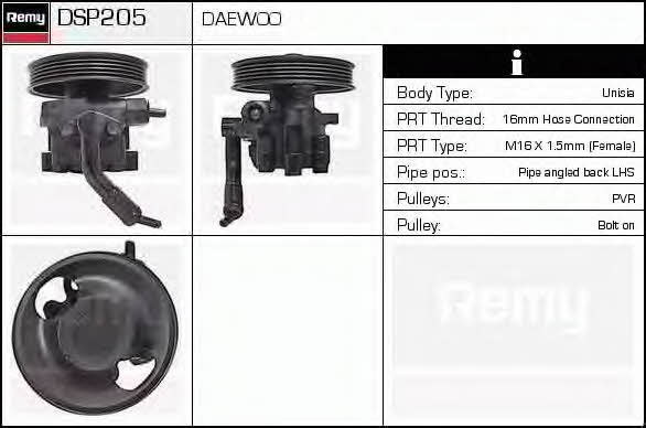 Remy DSP205 Hydraulikpumpe, Lenkung DSP205: Kaufen Sie zu einem guten Preis in Polen bei 2407.PL!