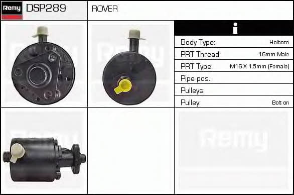 Remy DSP289 Pompa hydrauliczna, układ kierowniczy DSP289: Dobra cena w Polsce na 2407.PL - Kup Teraz!