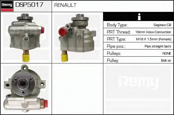 Remy DSP5017 Hydraulikpumpe, Lenkung DSP5017: Kaufen Sie zu einem guten Preis in Polen bei 2407.PL!