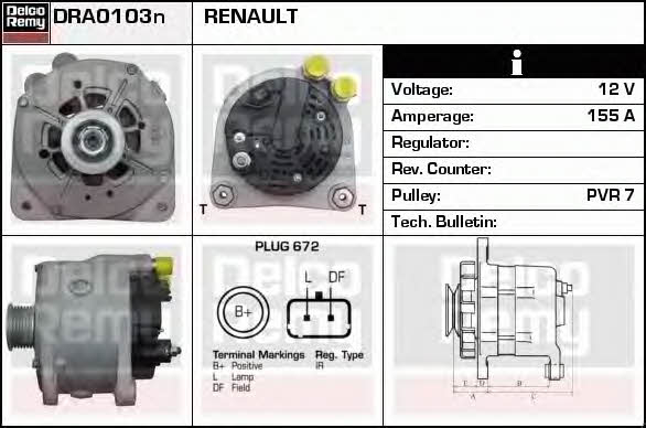 Remy DRA0103N Generator DRA0103N: Kaufen Sie zu einem guten Preis in Polen bei 2407.PL!