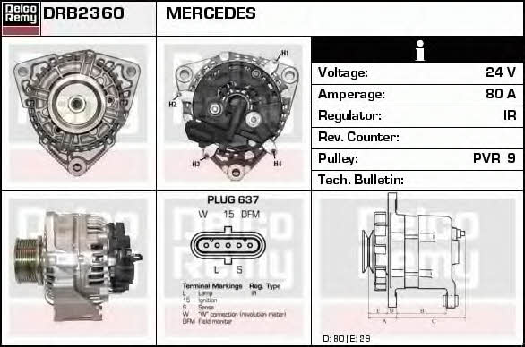 Remy DRB2360 Alternator DRB2360: Buy near me in Poland at 2407.PL - Good price!