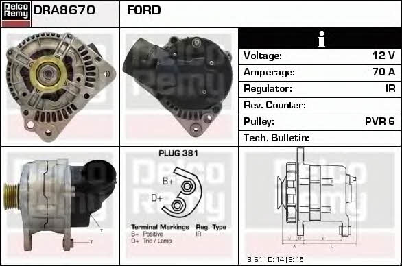 Remy DRA8670 Alternator DRA8670: Dobra cena w Polsce na 2407.PL - Kup Teraz!