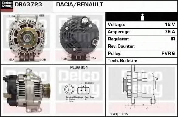 Remy DRA3723 Generator DRA3723: Kaufen Sie zu einem guten Preis in Polen bei 2407.PL!