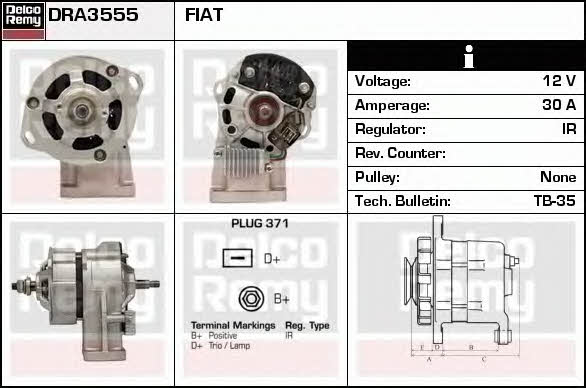 Remy DRA3555 Alternator DRA3555: Buy near me in Poland at 2407.PL - Good price!