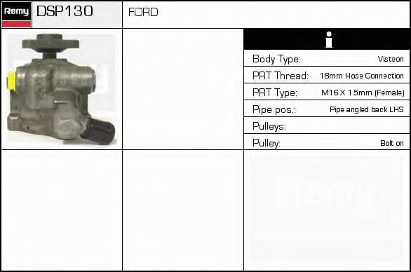 Remy DSP130 Hydraulic Pump, steering system DSP130: Buy near me at 2407.PL in Poland at an Affordable price!