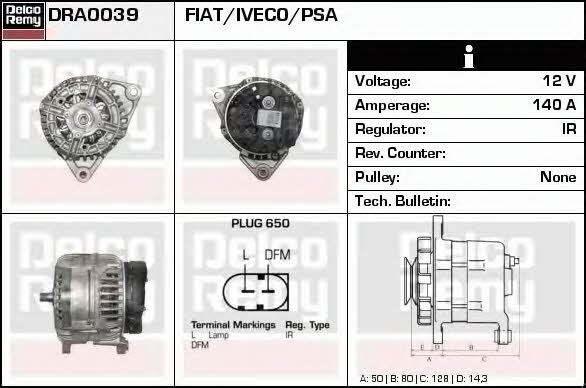 Remy DRA0039 Alternator DRA0039: Buy near me in Poland at 2407.PL - Good price!