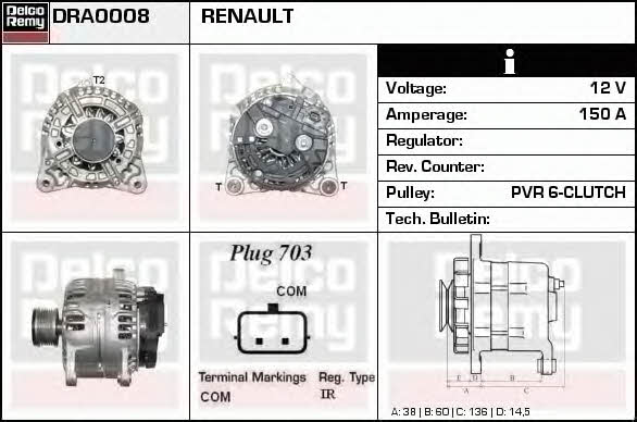 Remy DRA0008 Generator DRA0008: Kaufen Sie zu einem guten Preis in Polen bei 2407.PL!