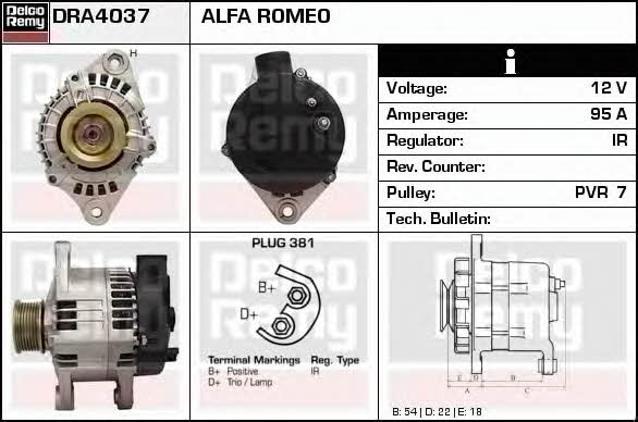 Remy DRA4037 Alternator DRA4037: Buy near me in Poland at 2407.PL - Good price!