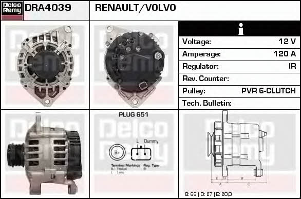Remy DRA4039 Generator DRA4039: Kaufen Sie zu einem guten Preis in Polen bei 2407.PL!