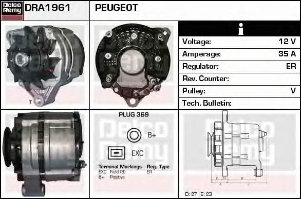 Remy DRA1961 Alternator DRA1961: Dobra cena w Polsce na 2407.PL - Kup Teraz!