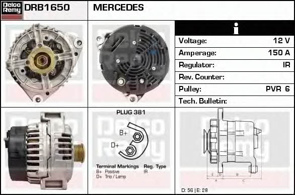 Remy DRB1650 Alternator DRB1650: Buy near me in Poland at 2407.PL - Good price!