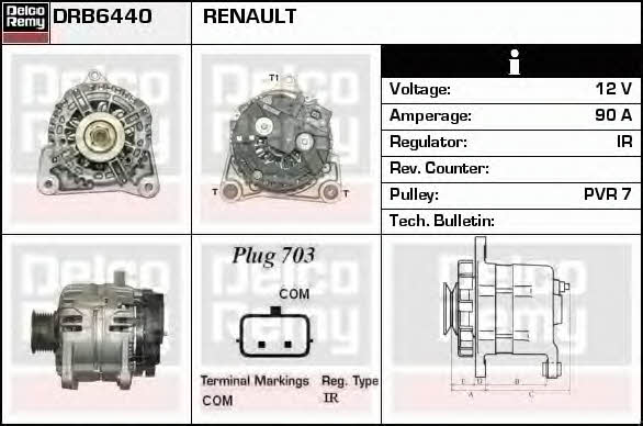 Remy DRB6440 Alternator DRB6440: Buy near me in Poland at 2407.PL - Good price!