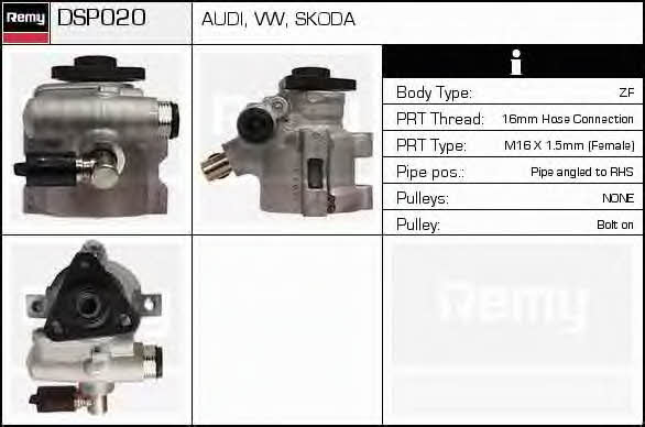 Remy DSP020 Hydraulic Pump, steering system DSP020: Buy near me in Poland at 2407.PL - Good price!