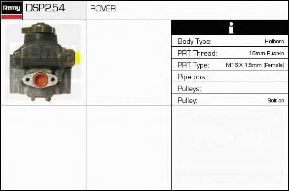 Remy DSP254 Pompa hydrauliczna, układ kierowniczy DSP254: Dobra cena w Polsce na 2407.PL - Kup Teraz!