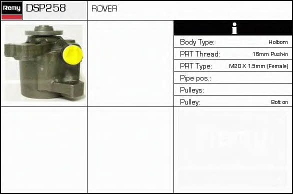 Remy DSP258 Pompa hydrauliczna, układ kierowniczy DSP258: Dobra cena w Polsce na 2407.PL - Kup Teraz!