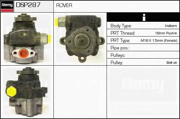 Remy DSP287 Hydraulic Pump, steering system DSP287: Buy near me in Poland at 2407.PL - Good price!