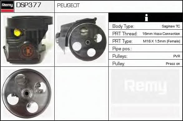 Remy DSP377 Насос гідропідсилювача керма DSP377: Приваблива ціна - Купити у Польщі на 2407.PL!