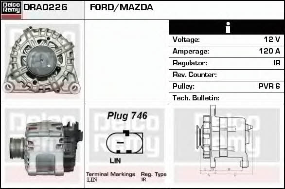 Remy DRA0226 Alternator DRA0226: Buy near me in Poland at 2407.PL - Good price!