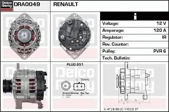 Remy DRA0049 Generator DRA0049: Bestellen Sie in Polen zu einem guten Preis bei 2407.PL!