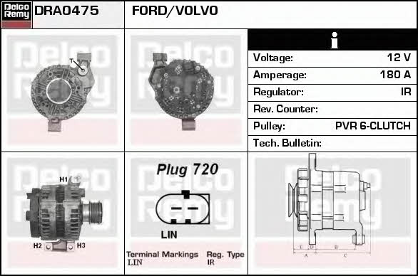 Remy DRA0475 Alternator DRA0475: Buy near me in Poland at 2407.PL - Good price!